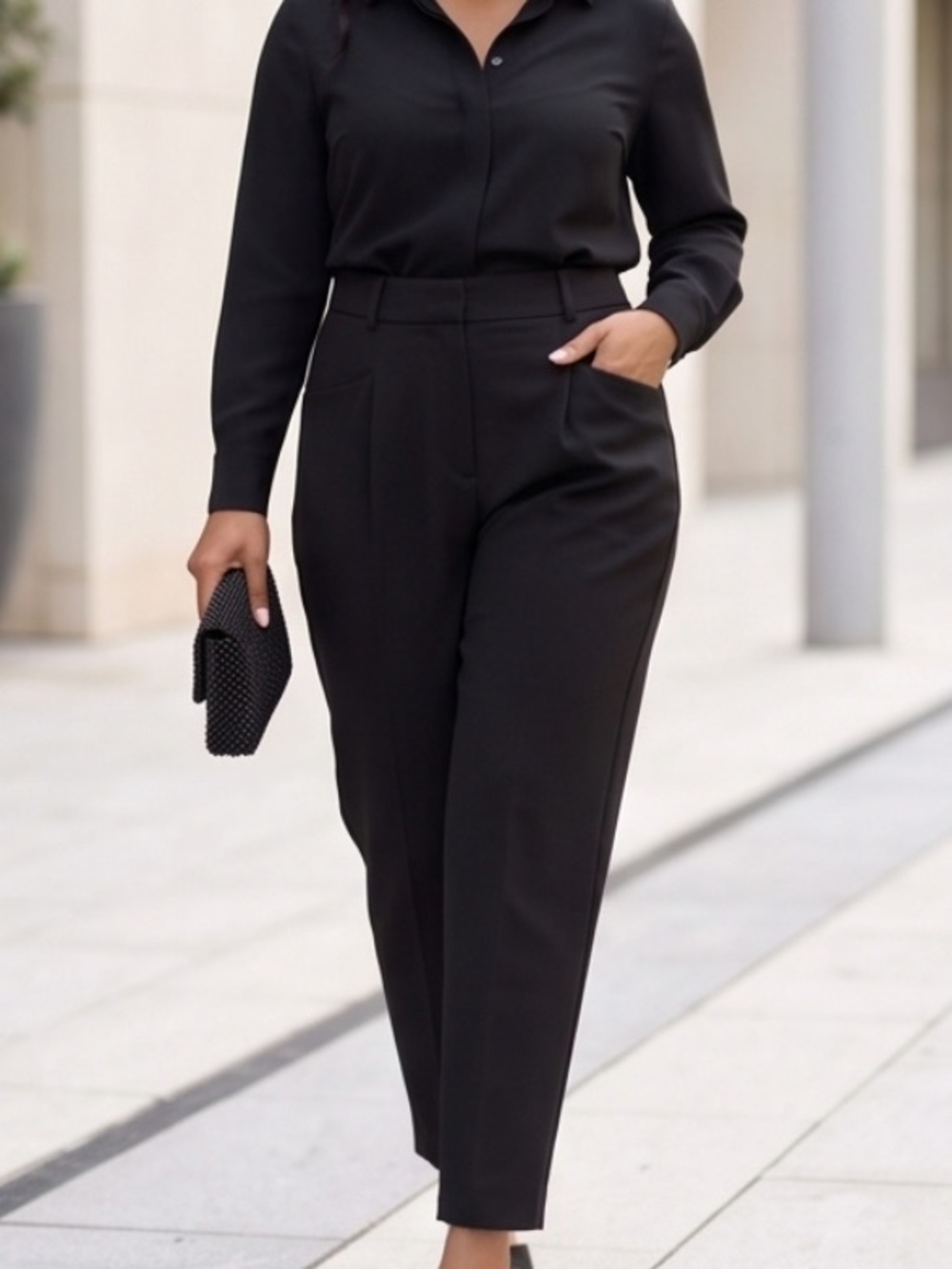Joseph Ribkoff/ Black Beaded Dress Pants
